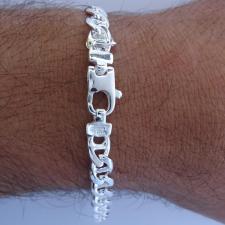 Men's sterling silver flat marina bracelet 7mm