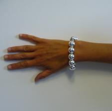 Sterling silver bead bracelet for woman - 16mm