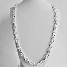 Solid sterling silver anchor chain necklace 8mm. LENGTH 65 CM. 