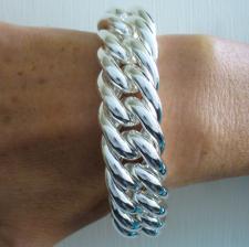 Silver double curb bracelet from Italy