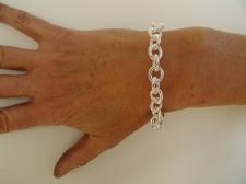 Bracciale maglie ovali argento chiusura t-bar