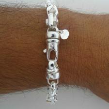 Men's silver bracelets italy arezzo 