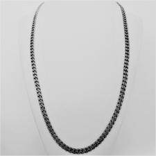 Oxidized sterling silver curb chain necklace 5mm 