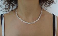 Silver loose rope necklace