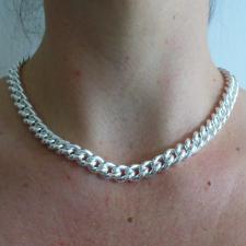 Collana in argento 925 grumetta 10mm - Collana donna in argento 925.