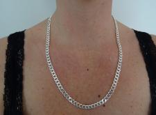 Sterling silver solid diamond cut curb necklace 6.5mm length 60 cm