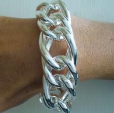 Sterling silver curb bracelet 24mm.