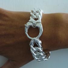 Double curb bracelet in 925 sterling silver