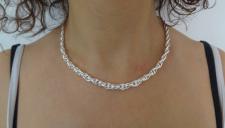 Graduated link chain necklace in sterling silver