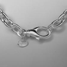 Silver handmade oval link necklace