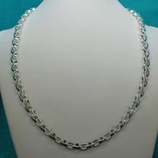 Sterling silver men's oval chain necklace