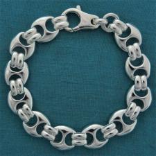 Sterling silver mariner link bracelet 12mm . 45 grams.