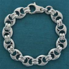 Bracciale uomo maglia marina in argento 925 massiccio. Larghezza 12mm. 45 grammi.