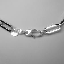 Rectangular link necklace in sterling silver