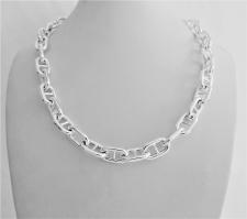 Silver toggle mariner link necklace