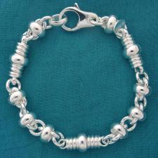 Solid sterling silver men's bracelet made in tuscany