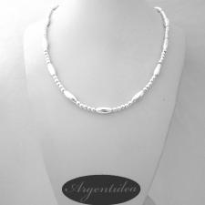 Collana catena in argento sfere e ovaline 