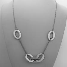 Sterling silver necklace with oval link chain 50 cm