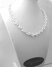 Solid 925 sterling silver oval link chain