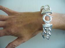 Silver curb bracelet 24mm