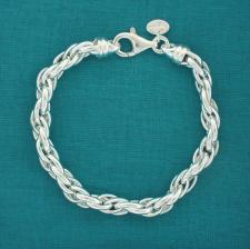 Bracciale artigianale in argento 925 maglia ovale doppia. Larghezza 7mm.