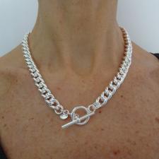 Collana argento 925 catena chiusura t bar