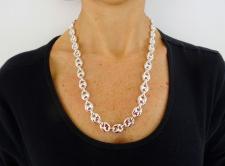 Handmade silver necklace marina link chain