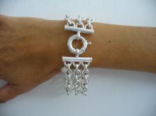 Sterling silver triple chain bracelet