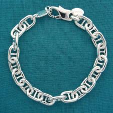 925 silver anchor chain bracelet 8mm. Solid link.