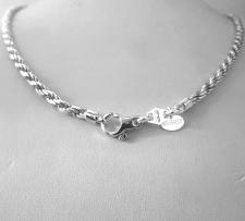 Solid 925 silver rope chain necklace 3.5mm