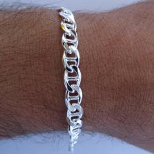 Men's sterling silver flat marina bracelet 7mm