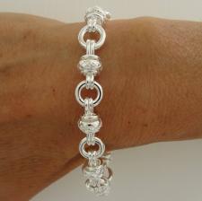 925 sterling silver textured link bracelet 10mm