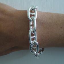 925 silver anchor chain bracelet 14mm. Hollow link.