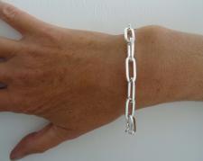 Square paperclip silver bracelet 