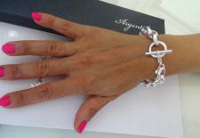 Chiusura a barretta bracciale in argento 925 rolo ovale 10mm