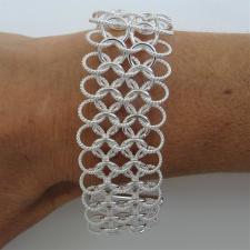 Solid sterling silver chain bracelet. Large link 26mm.