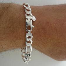 925 silver ID bracelet figaro chain