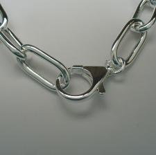 Sterling silver rectangular link necklace