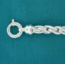 Handmade sterling silver torchon link bracelet