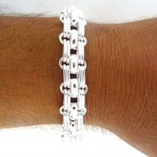 Bracciale da uomo catena panther in argento 925 massiccio