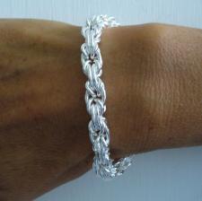 Solid silver byzantine bracelet