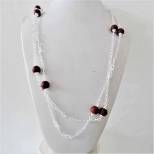 Silver necklace with jasper beads