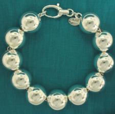 Sterling silver bead bracelet for woman - 16mm