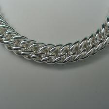 Double curb necklace in sterling silver