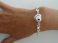 Bracciale toggle con cuore in argento 925