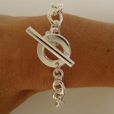 Bracciale maglie ovali argento chiusura t-bar