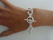 Sterling silver Croco texture link bracelet