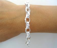 Bracciale argento rolo' ovale godronato