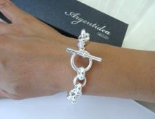 Chiusura a barretta bracciale in argento 925 rolo tondo diametro 12mm