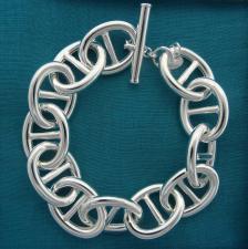 Bracciale maglia traversino argento